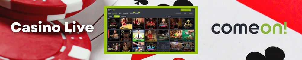 Users may enjoy all of the traditional casino games with professional dealers at ComeOn's live casino